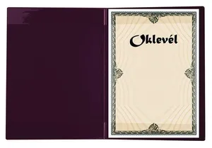 Obal na certifikáty plyšový, A4, VICTORIA, vínový